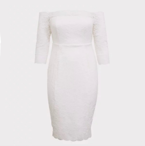 💍Torrid Ivory Lace Bodycon  Dress - Picture 8 of 8